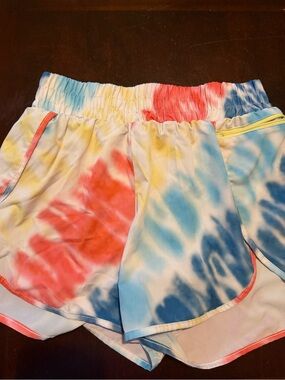 Tie-Dye Athletic Shorts - Red, Blue, Yellow